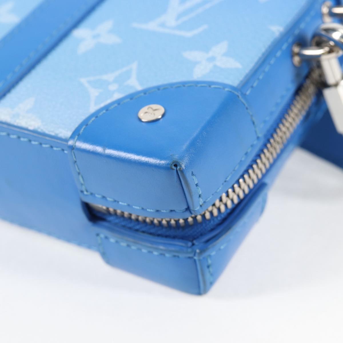 LOUIS VUITTON Monogram Clouds Soft Trunk Wallet Bag Blue M45432 LV Auth 135581A