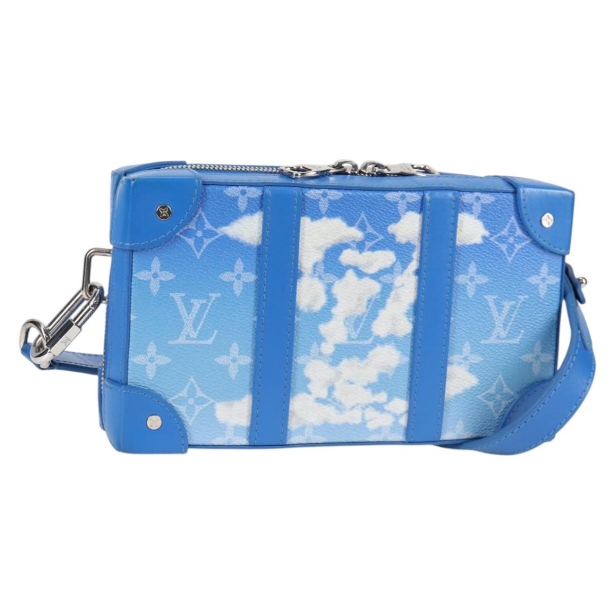 LOUIS VUITTON Monogram Clouds Soft Trunk Wallet Bag Blue M45432 LV Auth 135581SAM
