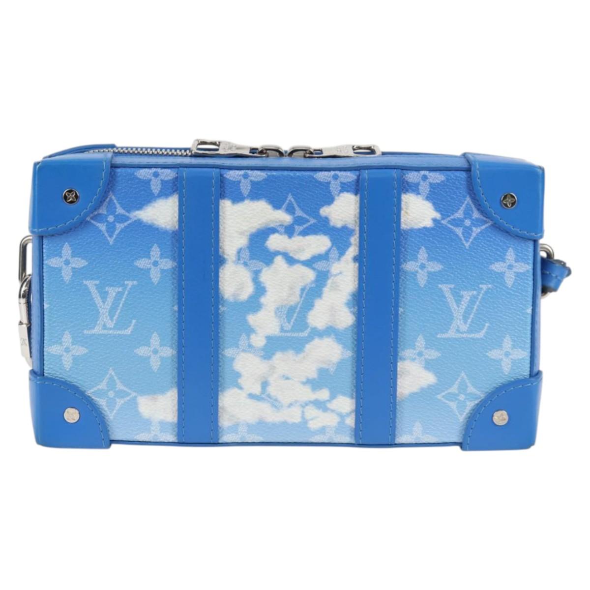 LOUIS VUITTON Monogram Clouds Soft Trunk Wallet Bag Blue M45432 LV Auth 135581A