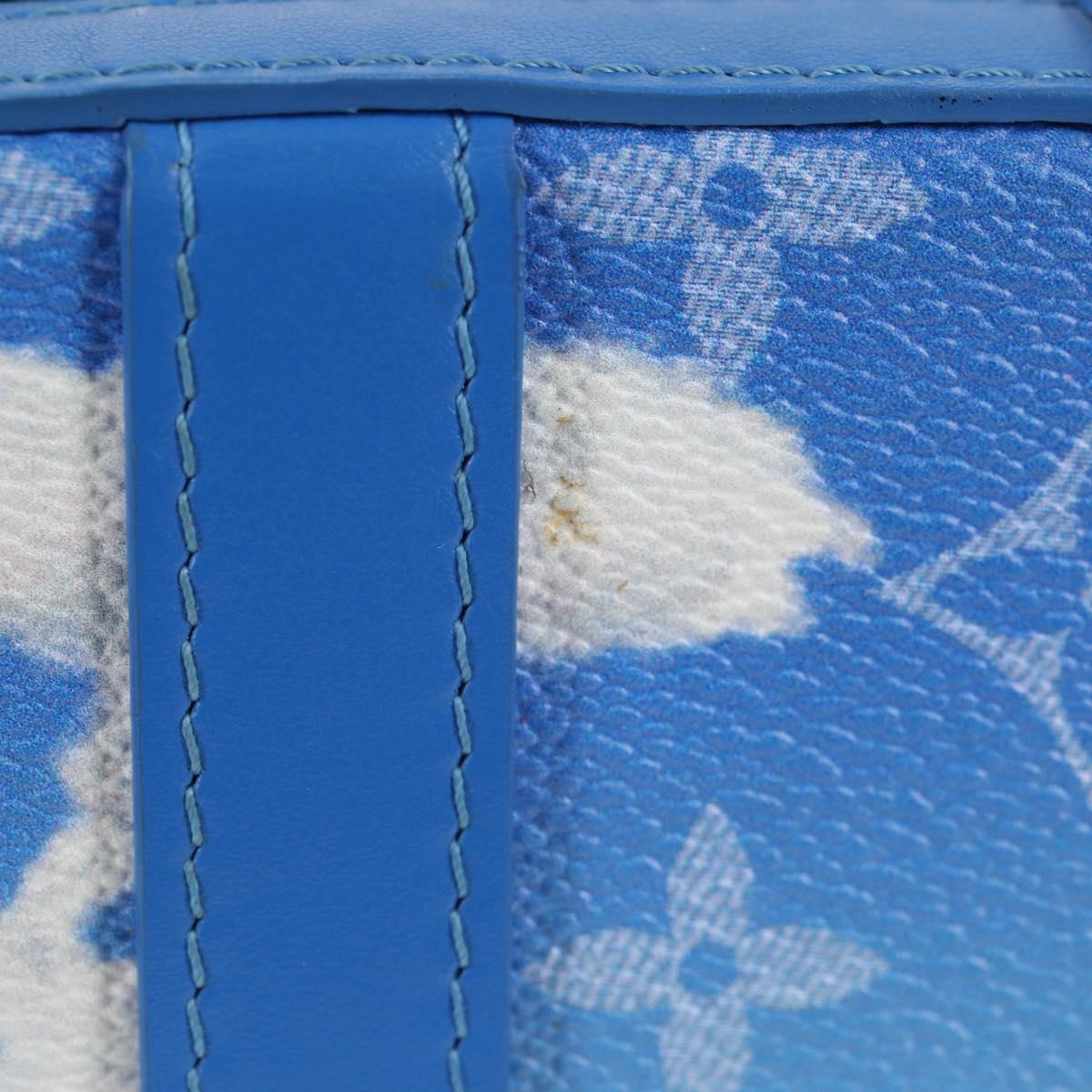 LOUIS VUITTON Monogram Clouds Soft Trunk Wallet Bag Blue M45432 LV Auth 135581A