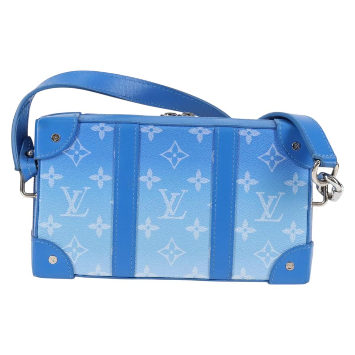 LOUIS VUITTON Monogram Clouds Soft Trunk Wallet Bag Blue M45432 LV Auth 135581A