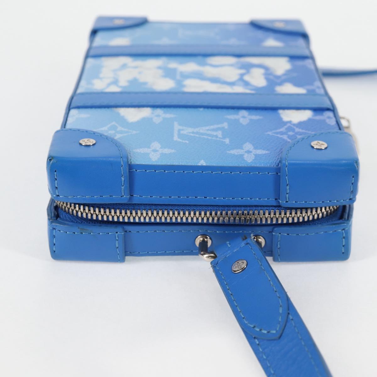 LOUIS VUITTON Monogram Clouds Soft Trunk Wallet Bag Blue M45432 LV Auth 135581A