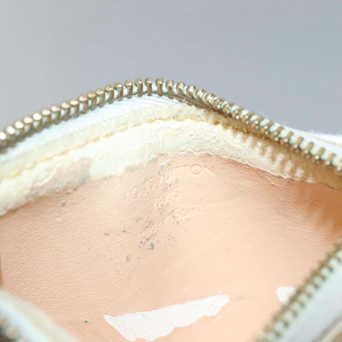 LOUIS VUITTON Multicolor Pochette Cles Coin Purse White M92655 LV Auth 135587