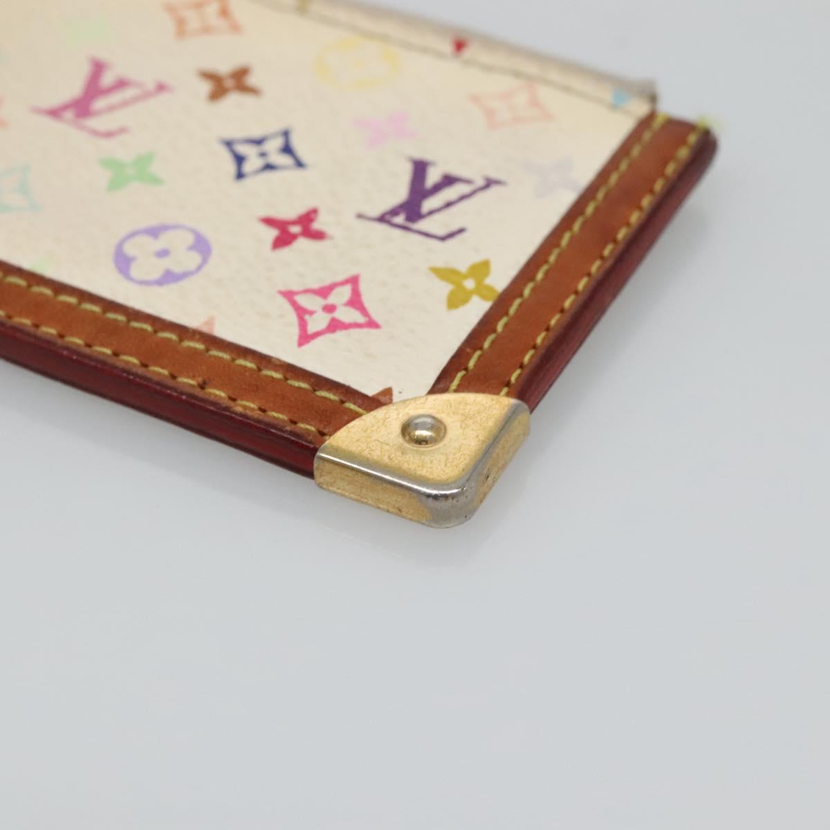 LOUIS VUITTON Multicolor Pochette Cles Coin Purse White M92655 LV Auth 135587
