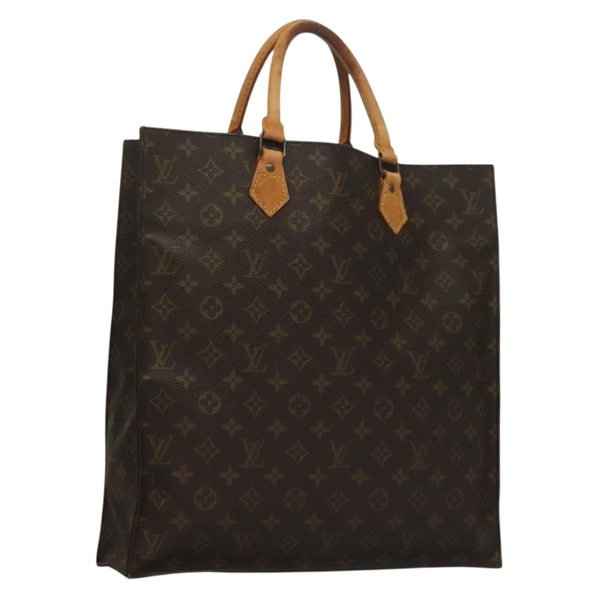 LOUIS VUITTON Monogram Sac Plat Hand Bag M51140 LV Auth 135595