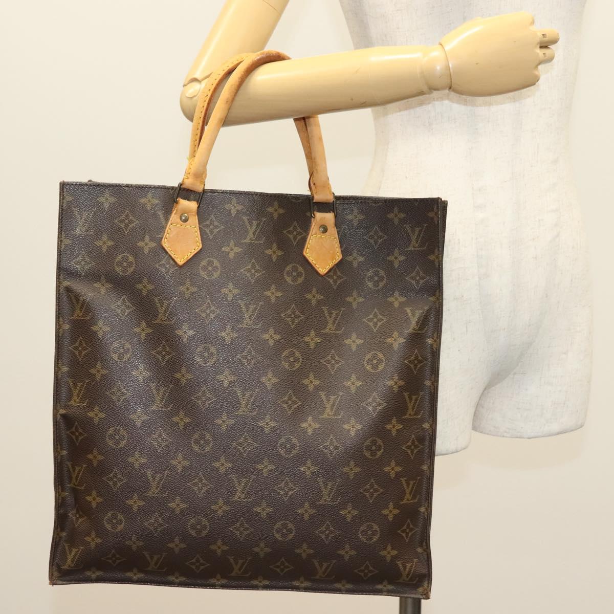 LOUIS VUITTON Monogram Sac Plat Hand Bag M51140 LV Auth 135595