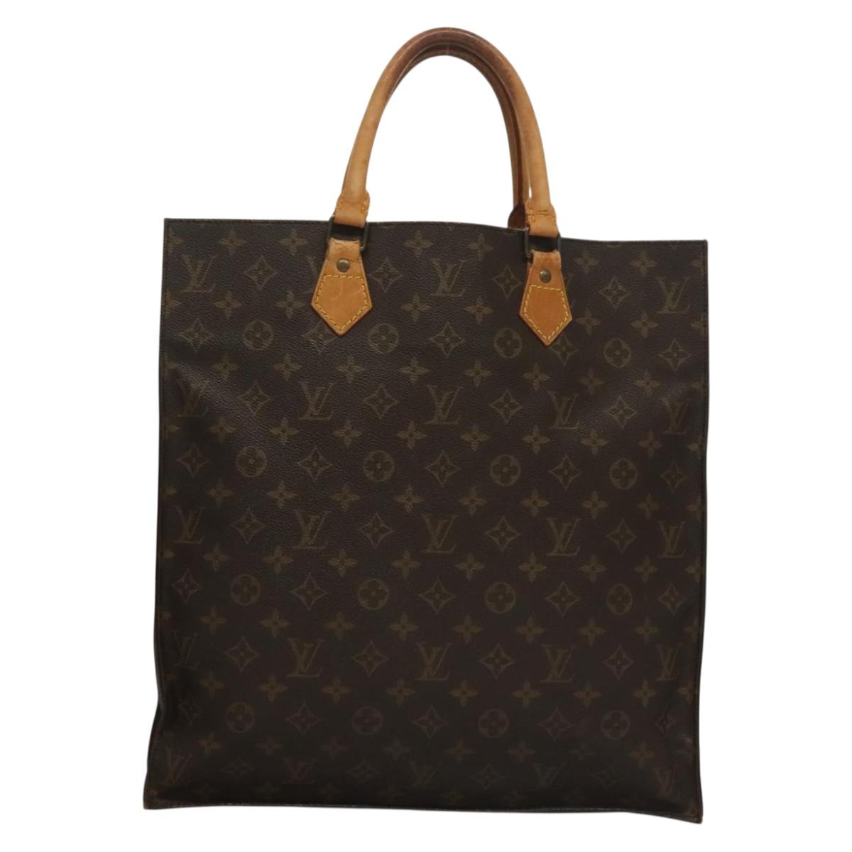 LOUIS VUITTON Monogram Sac Plat Hand Bag M51140 LV Auth 135595