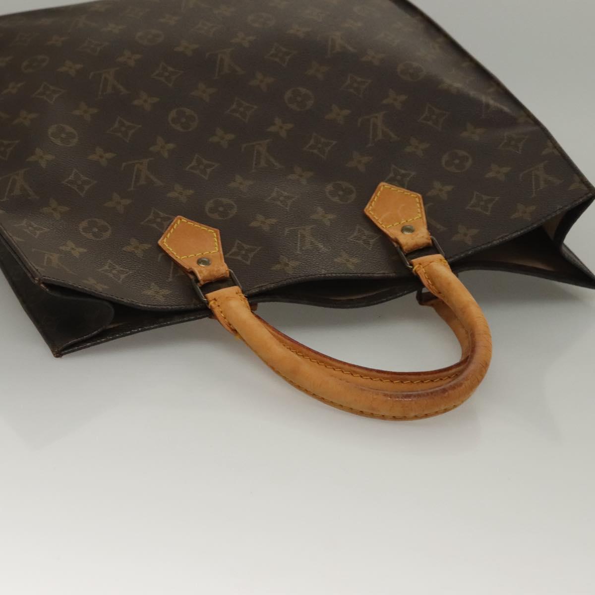 LOUIS VUITTON Monogram Sac Plat Hand Bag M51140 LV Auth 135595