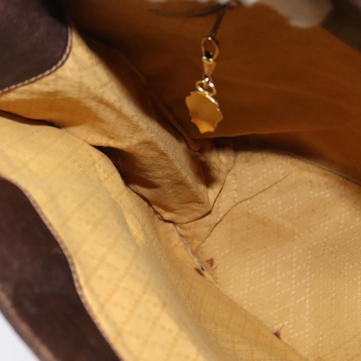GUCCI GG Supreme Tote Bag PVC Beige Gold Auth 135605