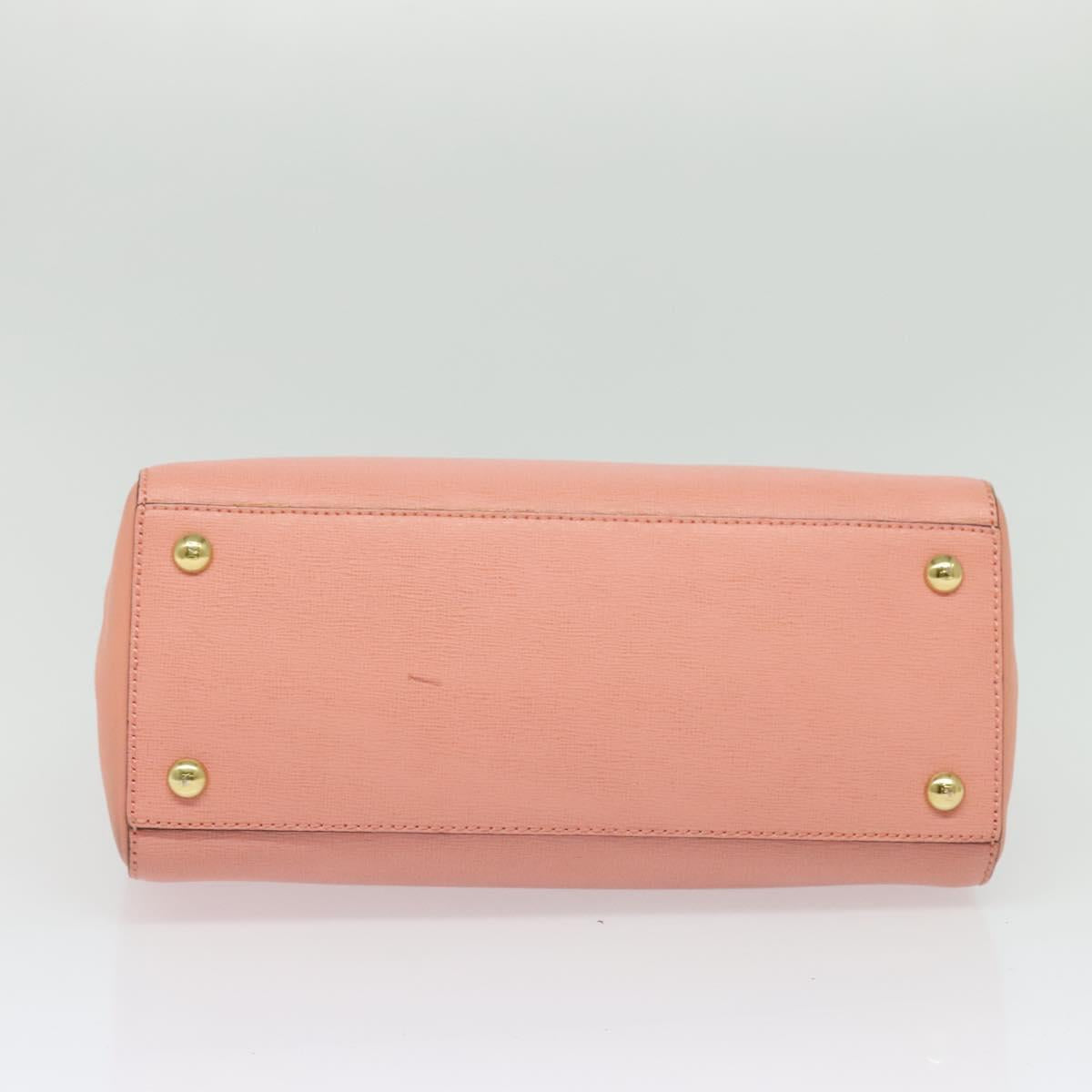 FENDI Petite To Jules Hand Bag Leather 2way Pink Auth 135611