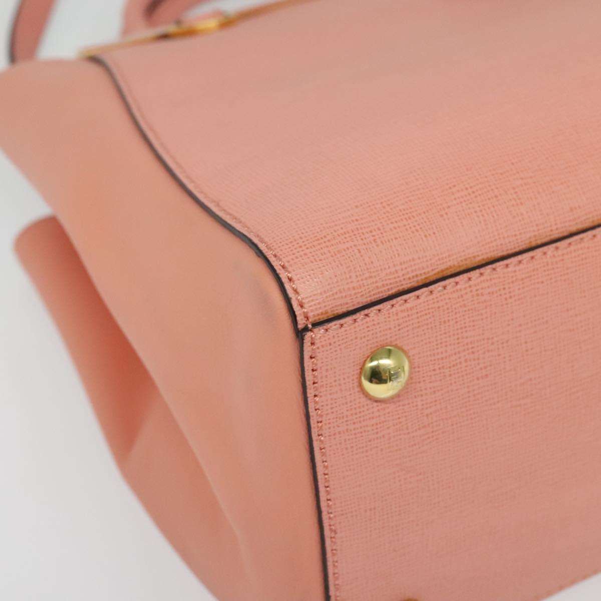 FENDI Petite To Jules Hand Bag Leather 2way Pink Auth 135611