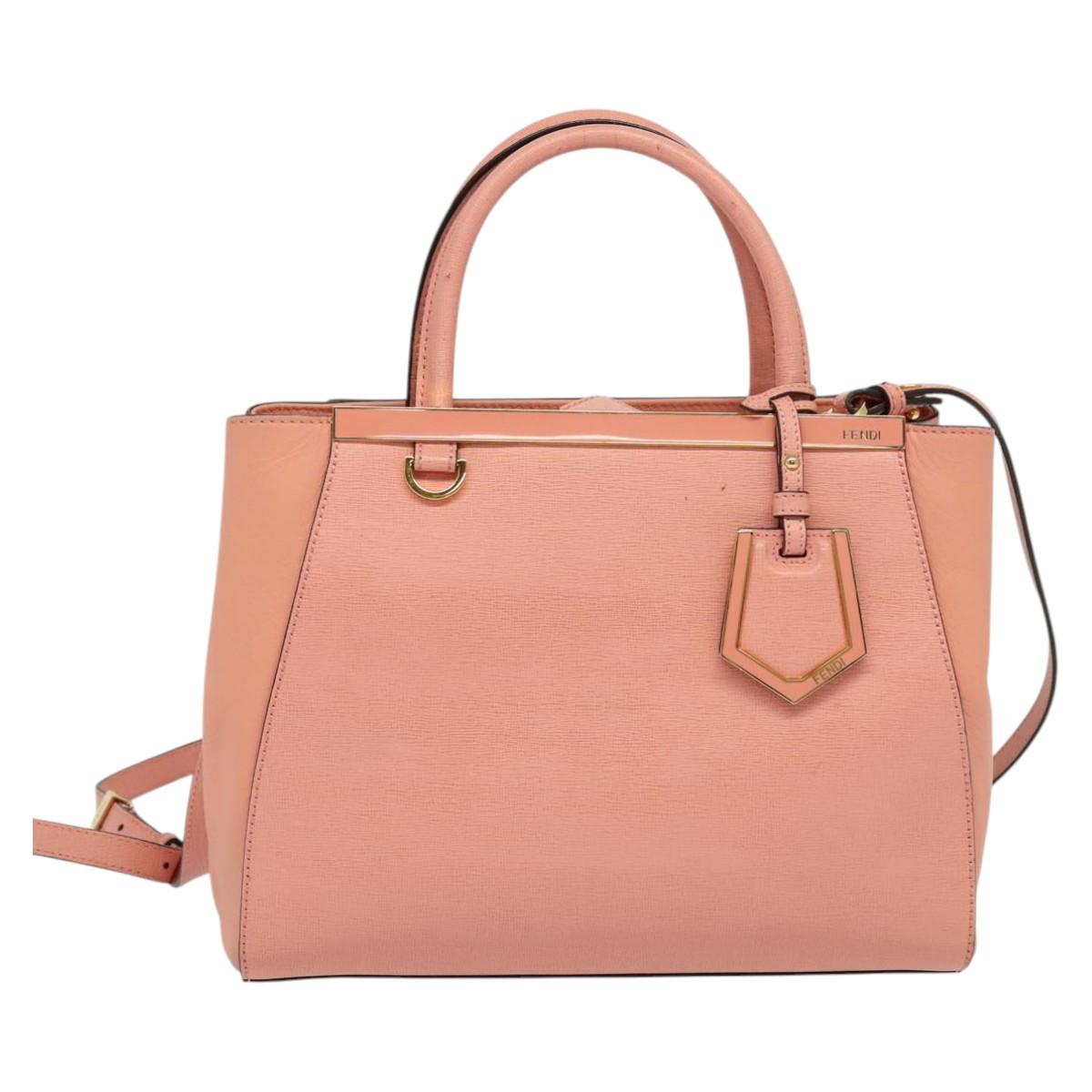 FENDI Petite To Jules Hand Bag Leather 2way Pink Auth 135611