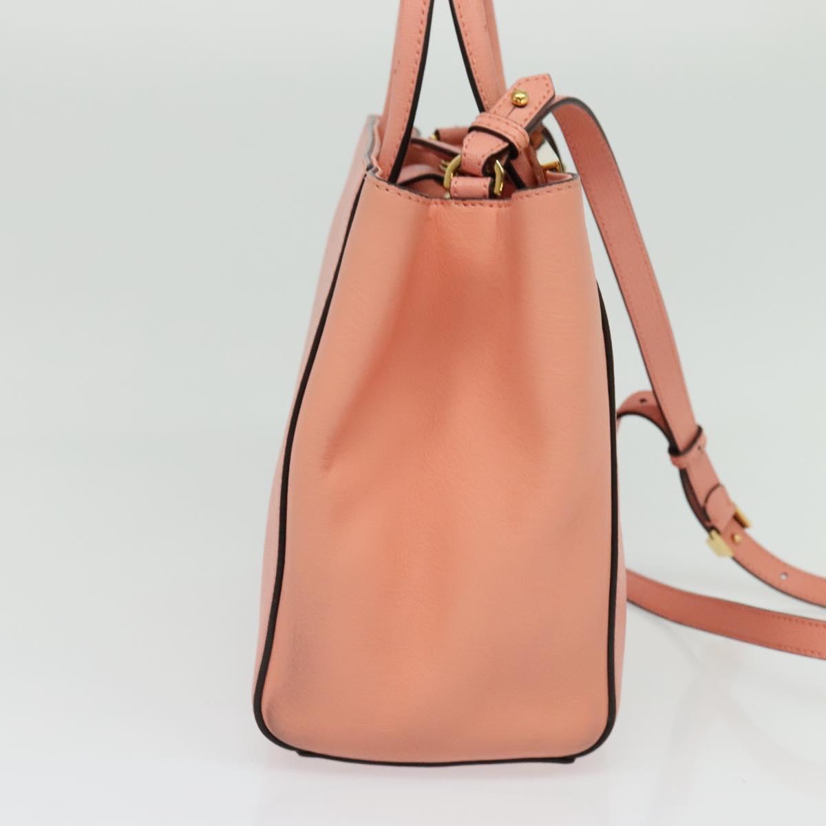 FENDI Petite To Jules Hand Bag Leather 2way Pink Auth 135611
