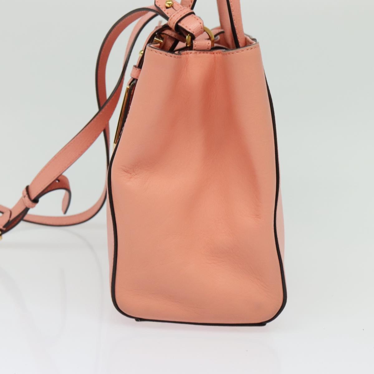 FENDI Petite To Jules Hand Bag Leather 2way Pink Auth 135611