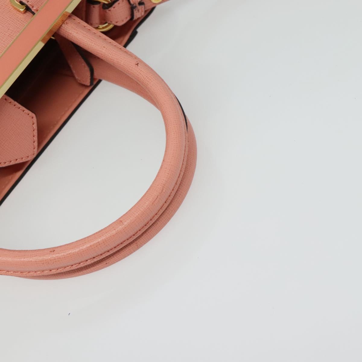 FENDI Petite To Jules Hand Bag Leather 2way Pink Auth 135611