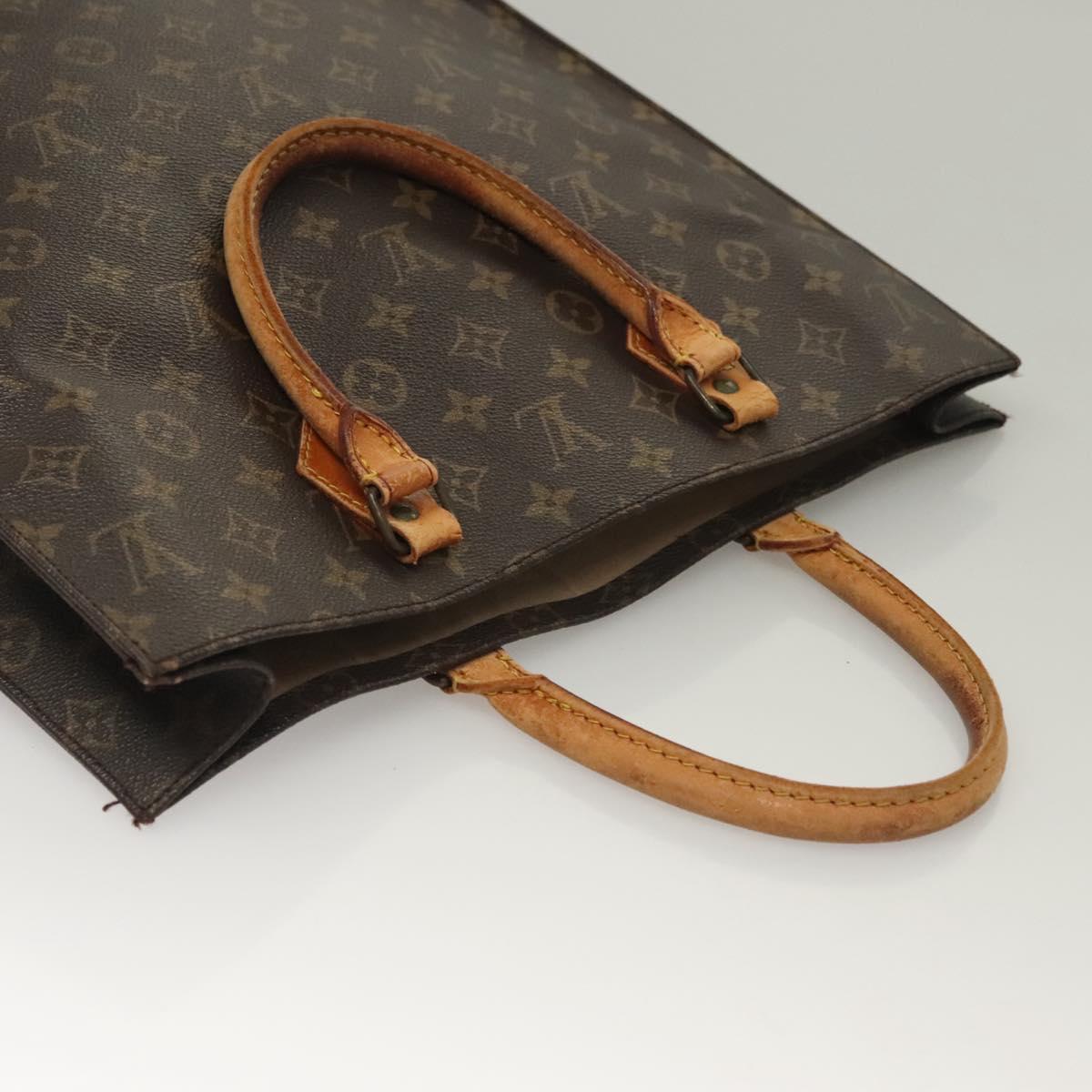 LOUIS VUITTON Monogram Sac Plat Hand Bag M51140 LV Auth 135616
