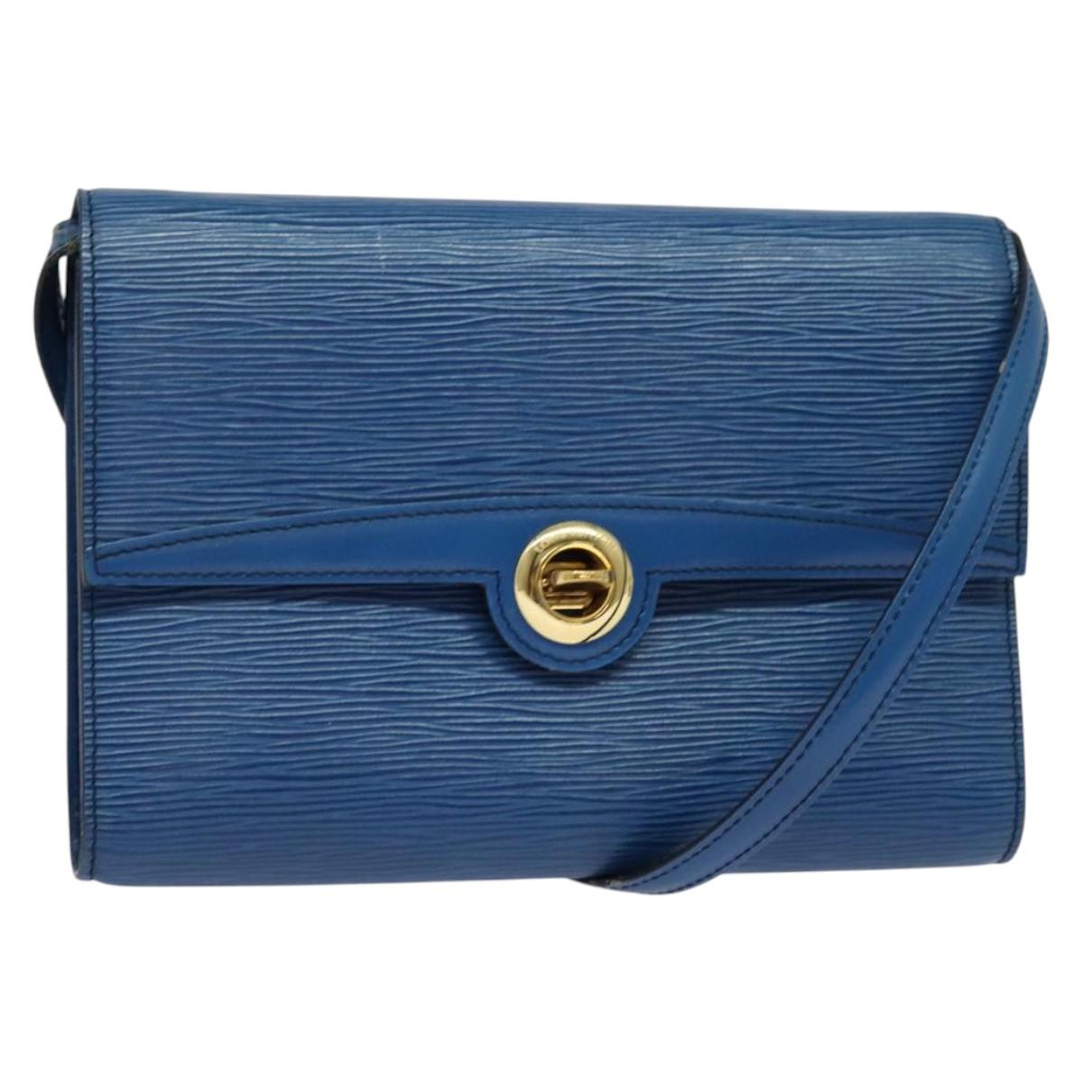 LOUIS VUITTON Epi Pochette Arche Shoulder Bag Blue M52575 LV Auth 135621