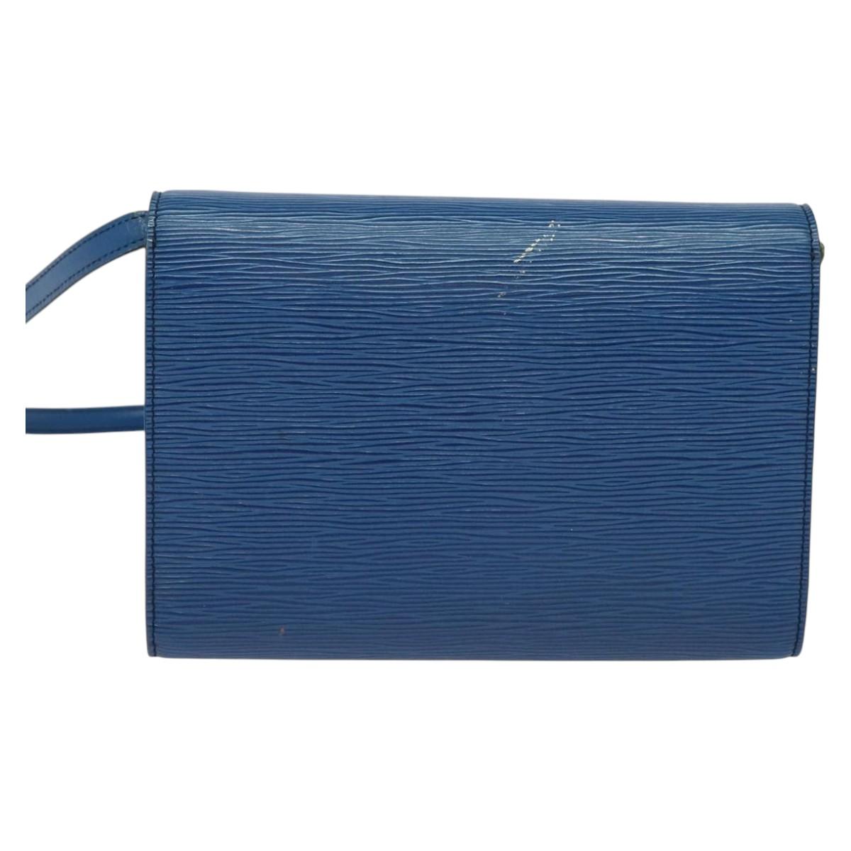 LOUIS VUITTON Epi Pochette Arche Shoulder Bag Blue M52575 LV Auth 135621
