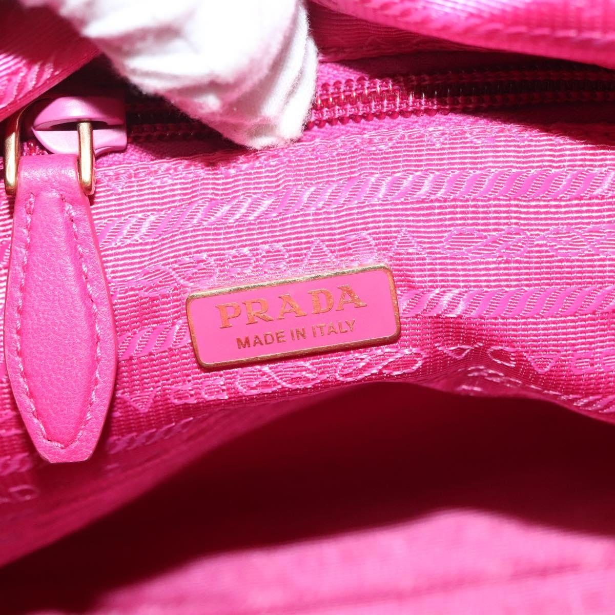 PRADA Hand Bag Nylon 2way Pink Gold Auth 135626