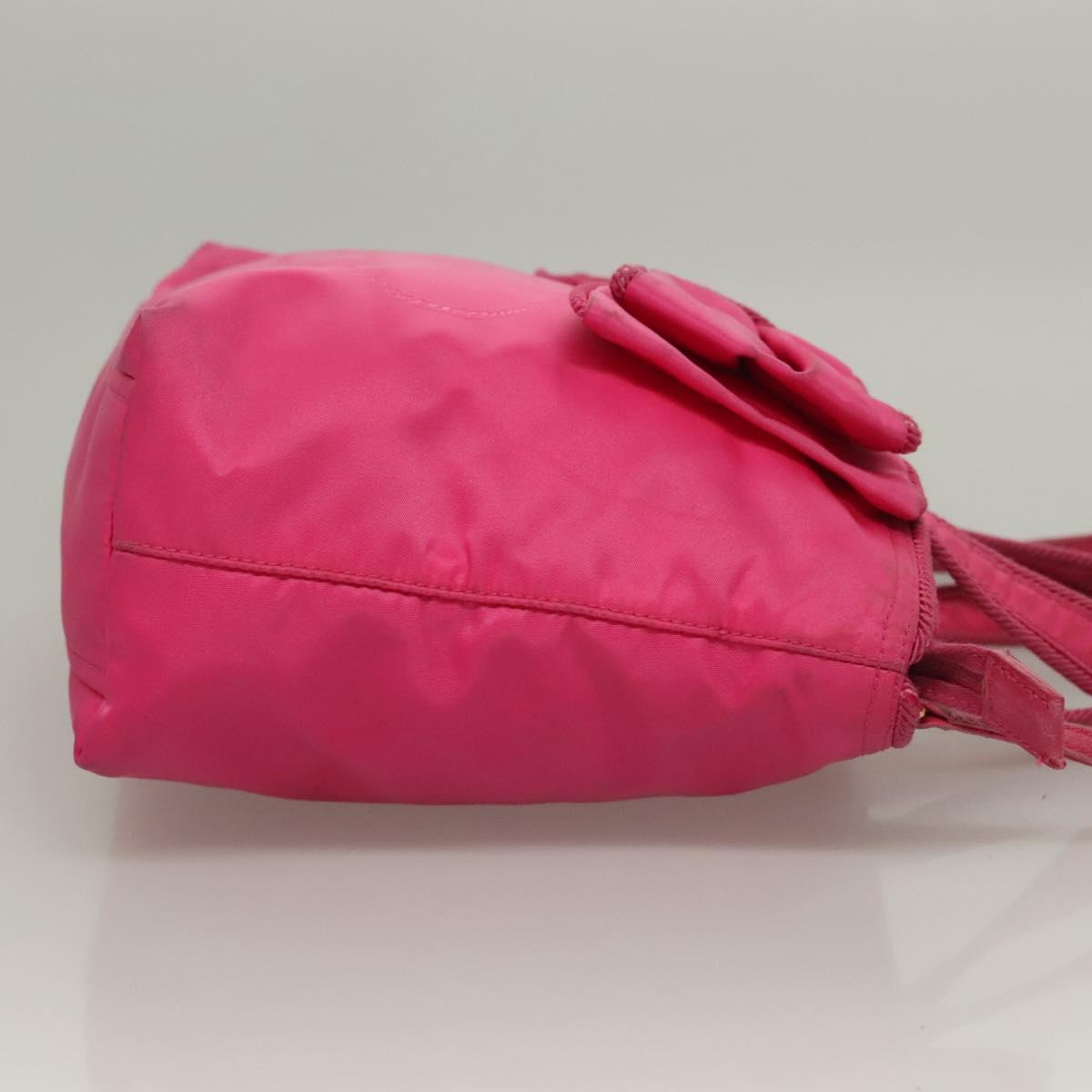 PRADA Hand Bag Nylon 2way Pink Gold Auth 135626