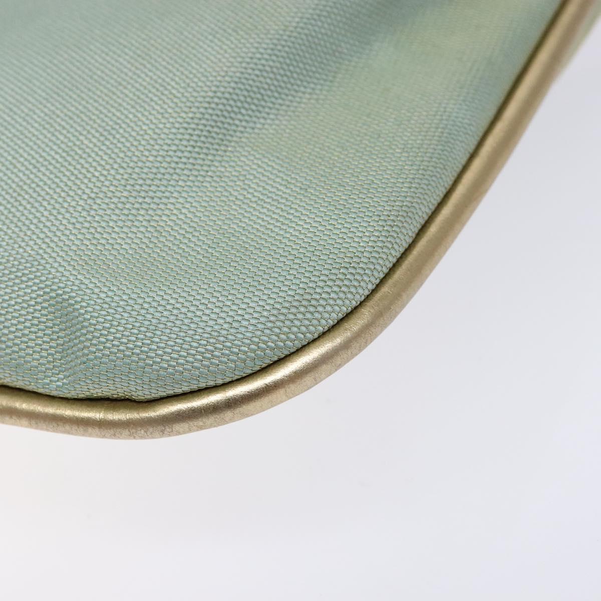 GUCCI Sherry Line Shoulder Bag Canvas Light Blue Gold 005 0814 Auth 135629