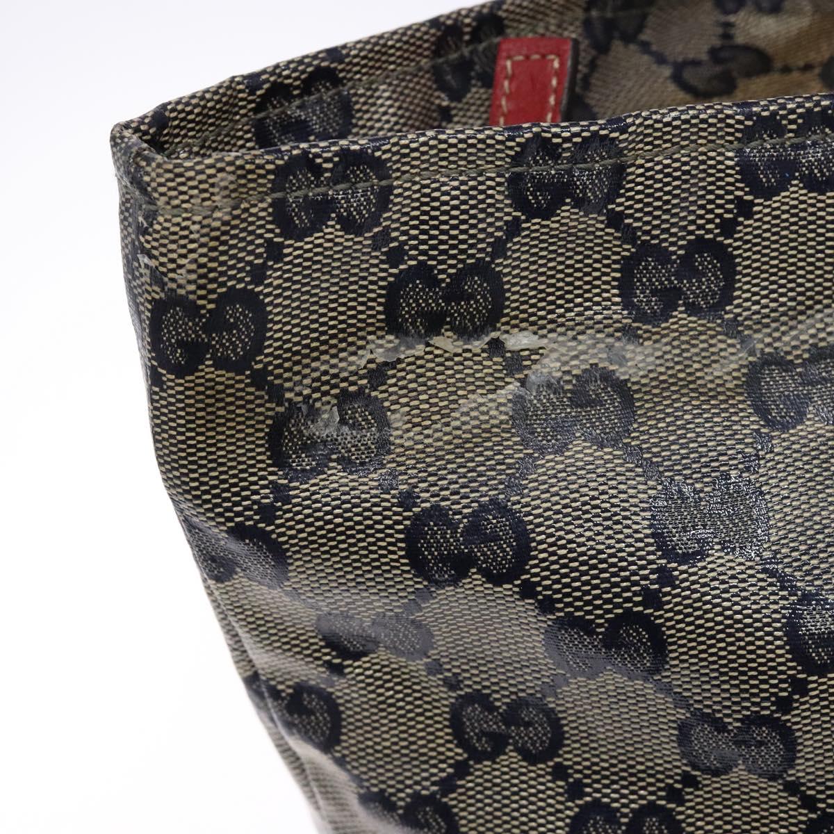 GUCCI GG Crystal Sherry Line Tote Bag Coated Canvas Red Navy 131230 Auth 135630