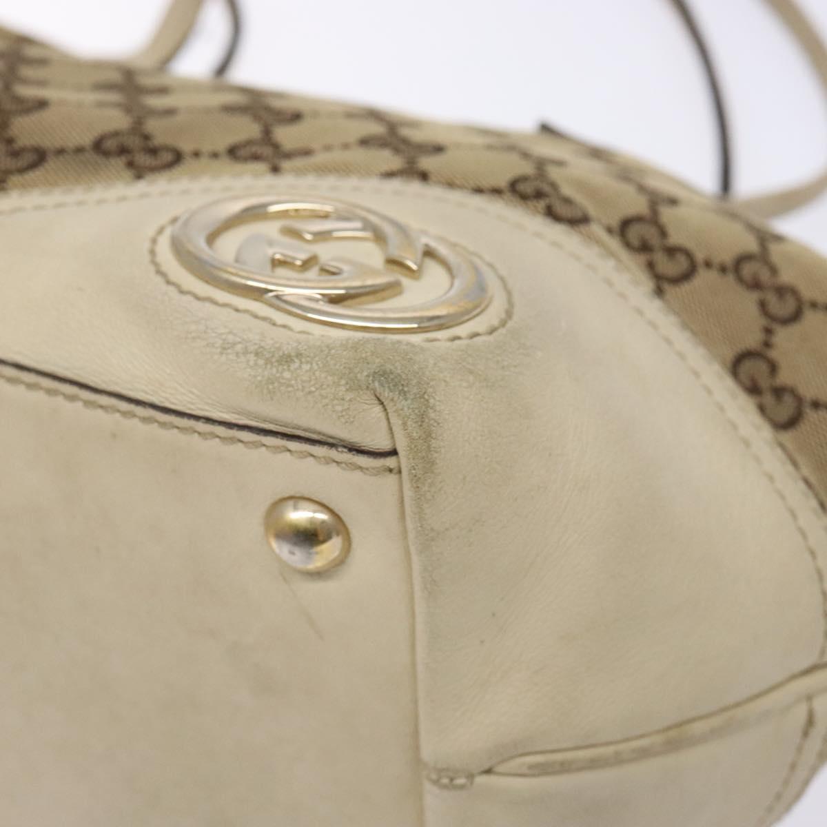 GUCCI GG Canvas Tote Bag Beige Gold 169946 Auth 135643