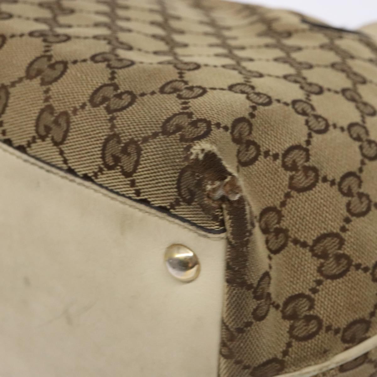 GUCCI GG Canvas Tote Bag Beige Gold 169946 Auth 135643