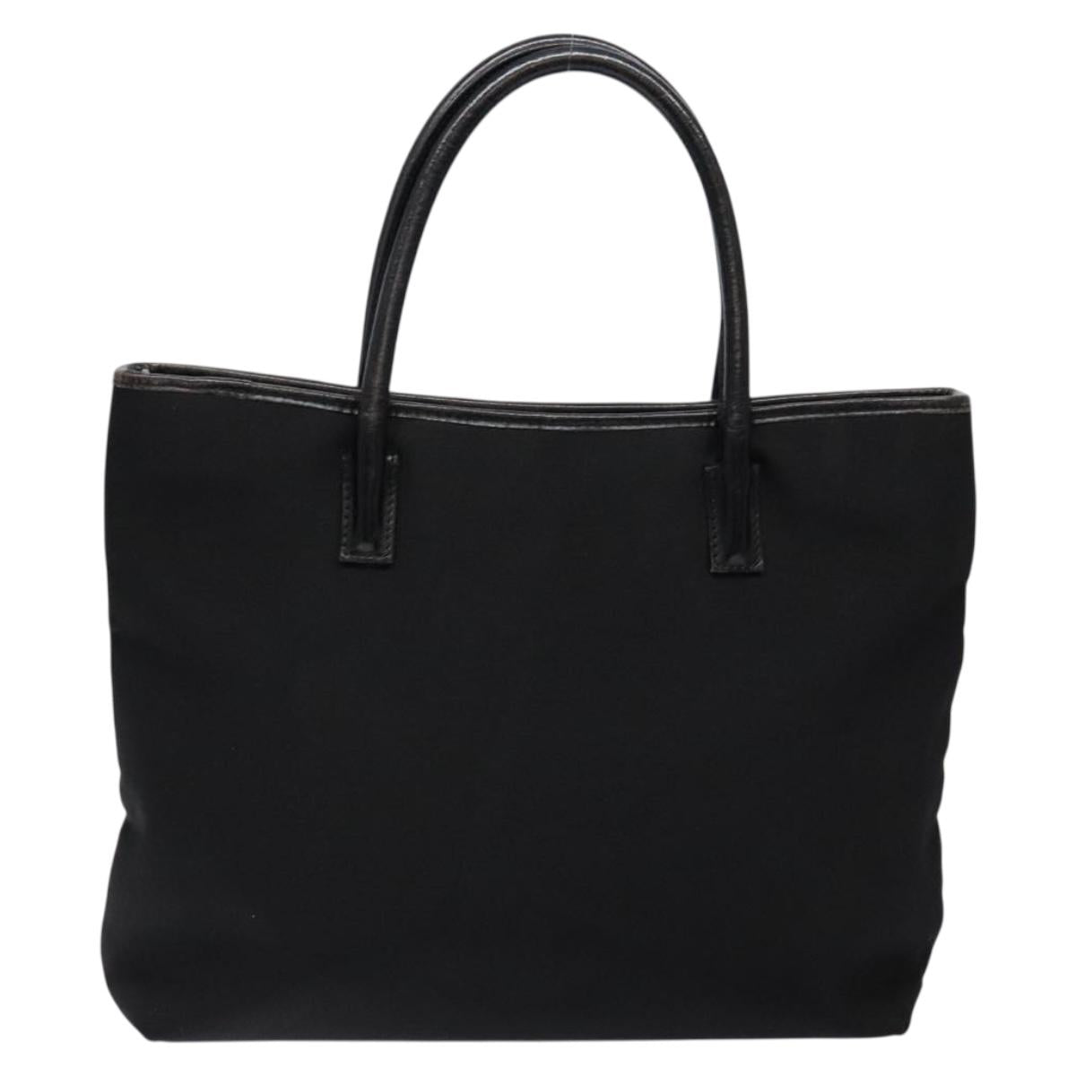 GUCCI Tote Bag Nylon Black Silver 002 2123 0457 Auth 135644