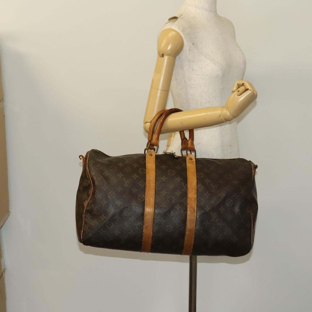 LOUIS VUITTON Monogram Keepall Bandouliere 45 Boston Bag M41418 LV Auth 135652