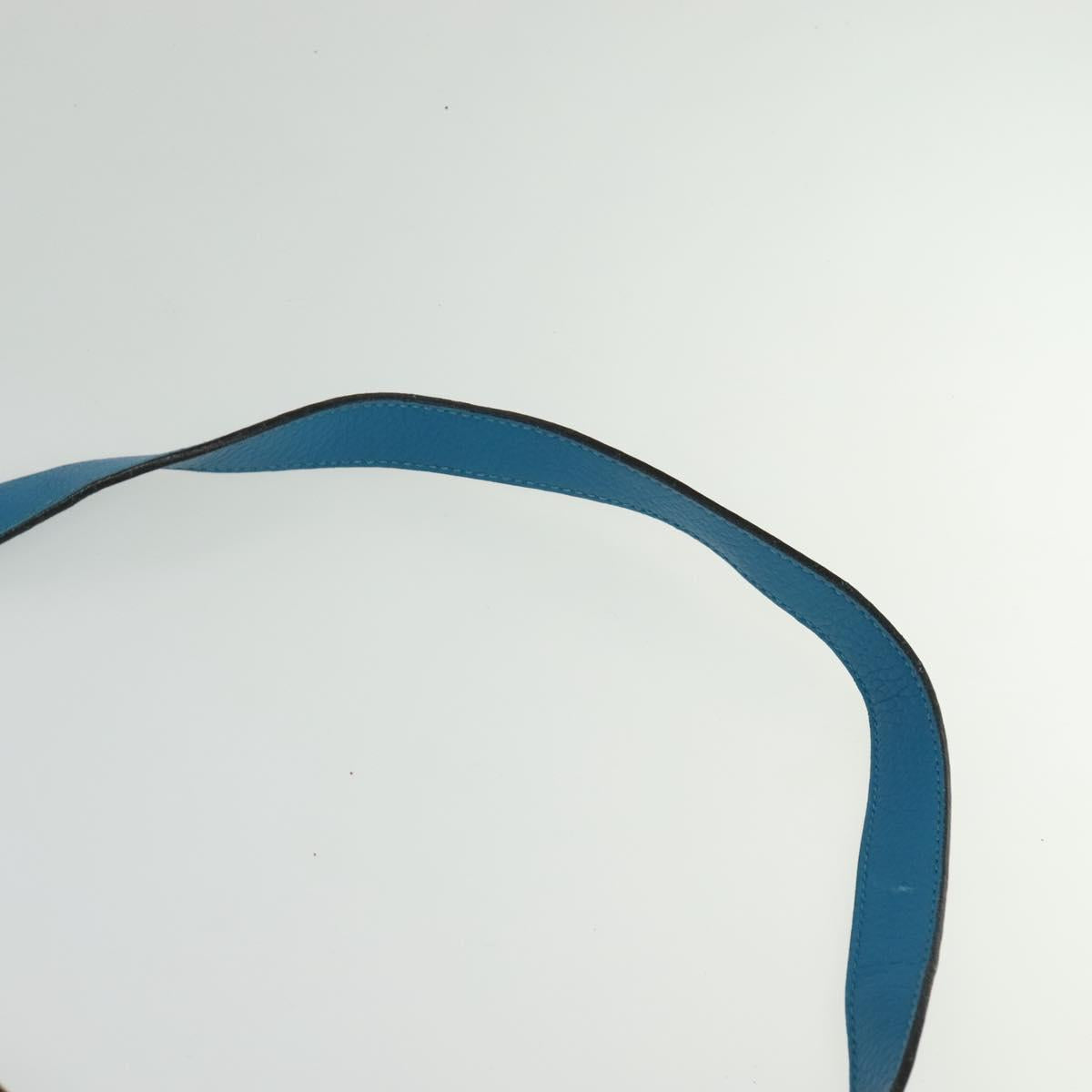 GUCCI Bamboo Hand Bag Leather 2way Blue Gold 282315 Auth 135658