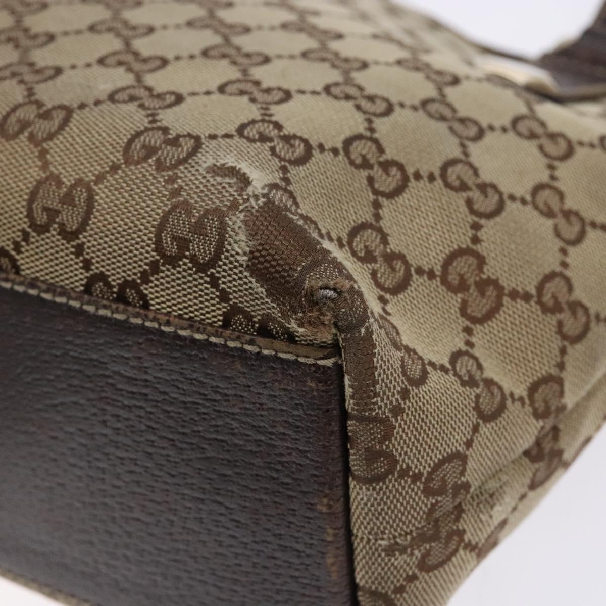 GUCCI GG Canvas Tote Bag Beige Gold 153361 Auth 135662