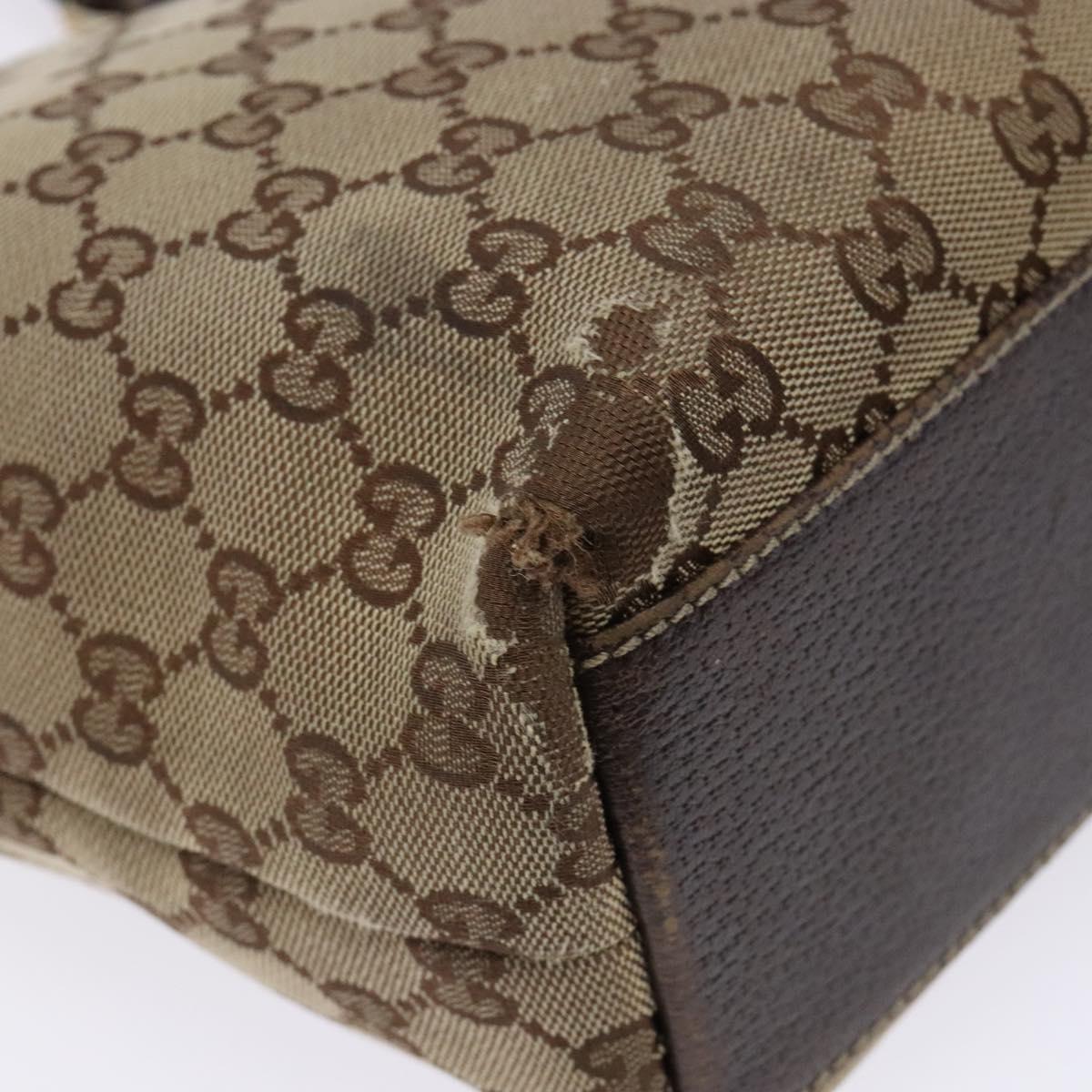 GUCCI GG Canvas Tote Bag Beige Gold 153361 Auth 135662