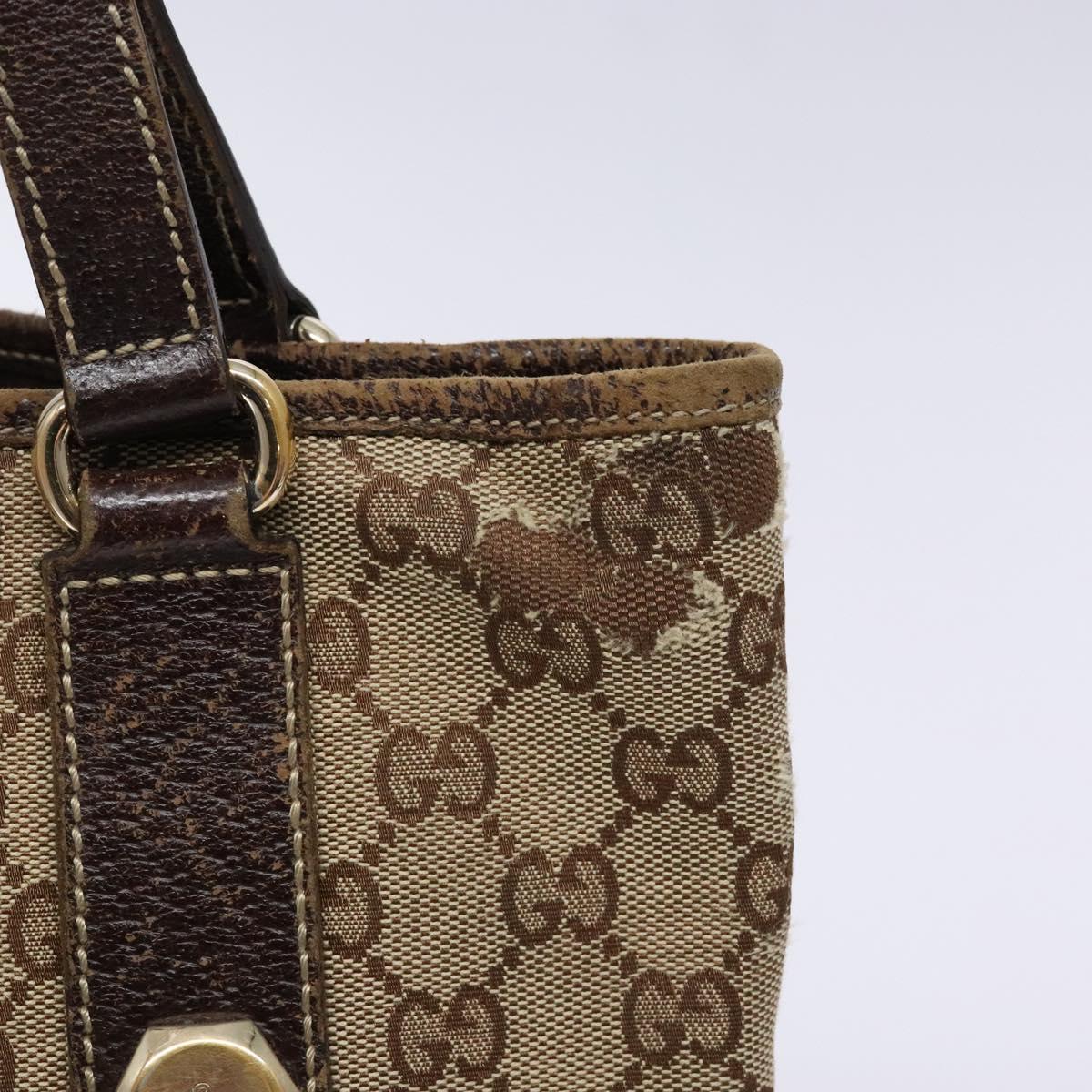GUCCI GG Canvas Tote Bag Beige Gold 153361 Auth 135662