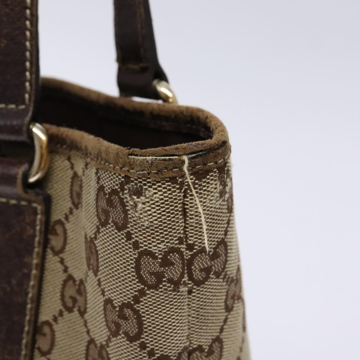 GUCCI GG Canvas Tote Bag Beige Gold 153361 Auth 135662