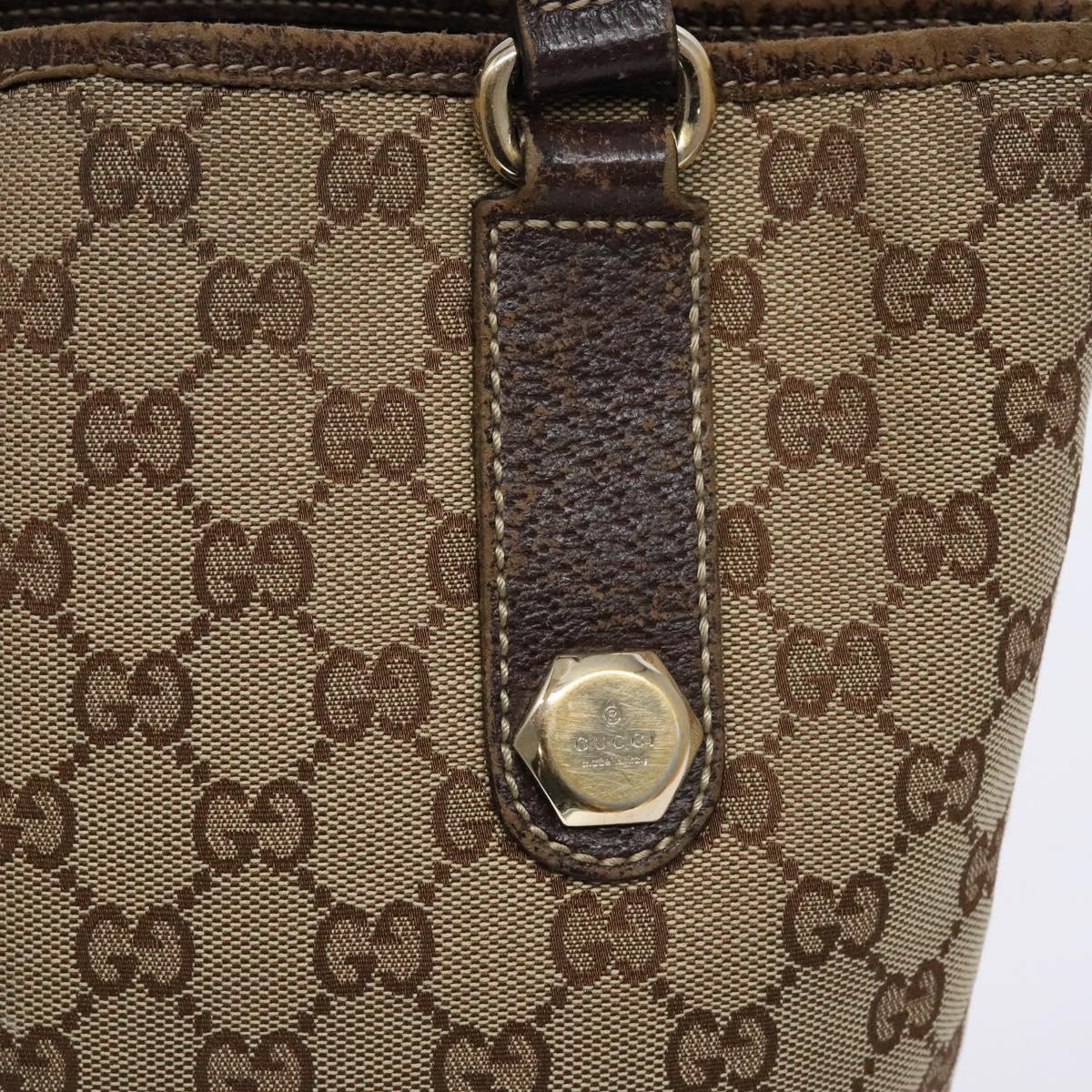 GUCCI GG Canvas Tote Bag Beige Gold 153361 Auth 135662