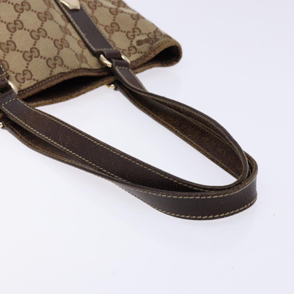 GUCCI GG Canvas Tote Bag Beige Gold 153361 Auth 135662
