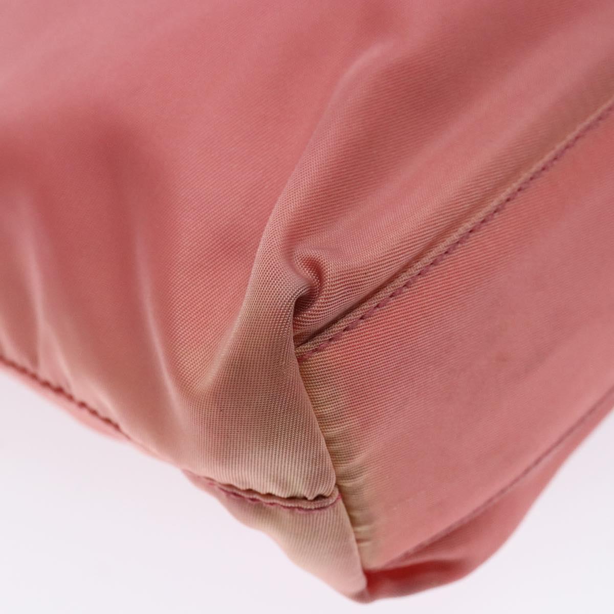 PRADA Tote Bag Nylon Pink Gold Auth 135667