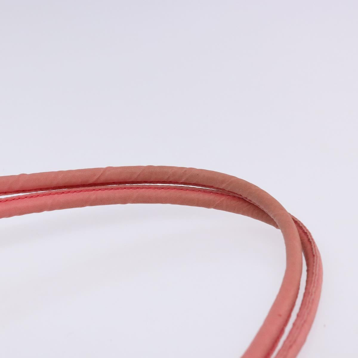 PRADA Tote Bag Nylon Pink Gold Auth 135667