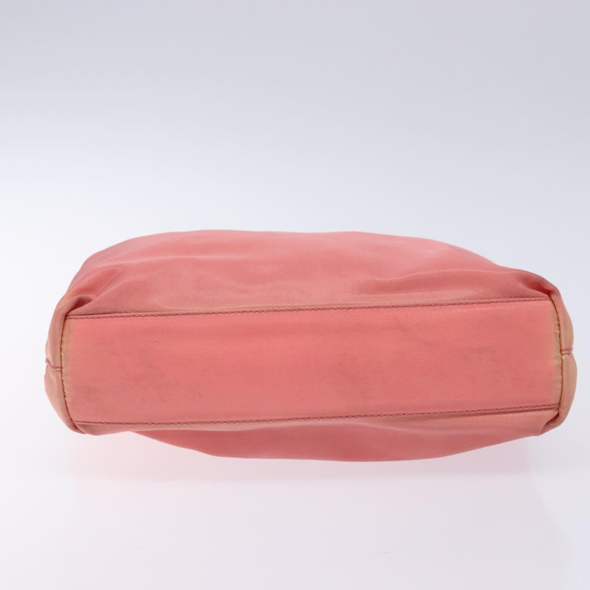 PRADA Tote Bag Nylon Pink Gold Auth 135667