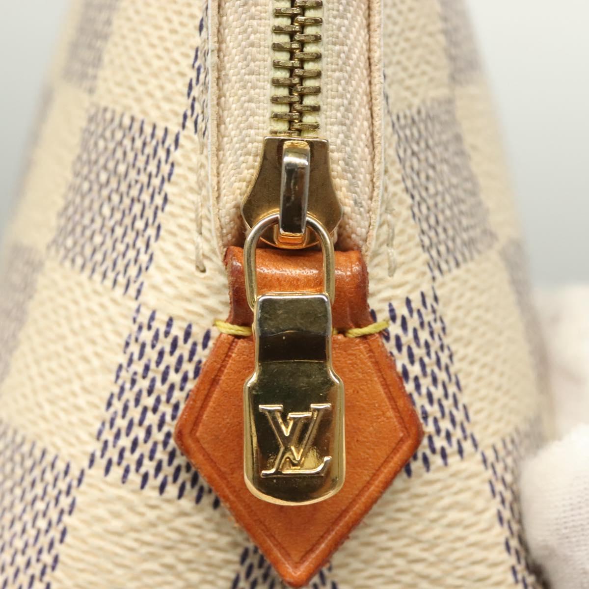 LOUIS VUITTON Damier Azur Pochette Cosmetic PM Pouch N60024 LV Auth 135678
