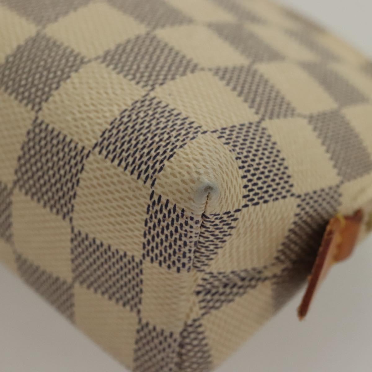 LOUIS VUITTON Damier Azur Pochette Cosmetic PM Pouch N60024 LV Auth 135678