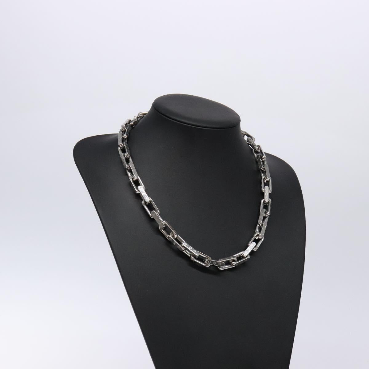 LOUIS VUITTON Chain Necklace metal Silver M00307 LV Auth 135753M