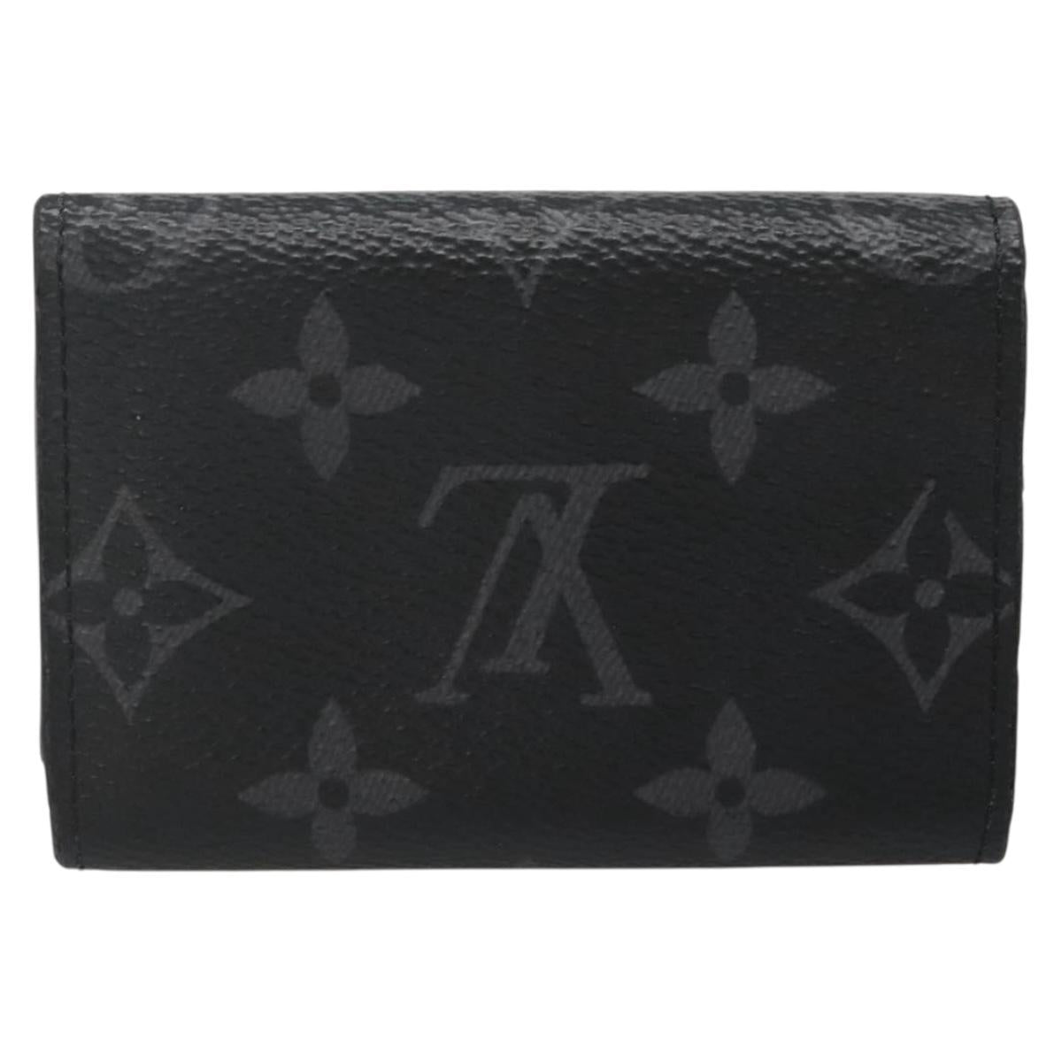 LOUIS VUITTON Monogram Eclipse Discovery Compact Wallet M67630 LV Auth 135759