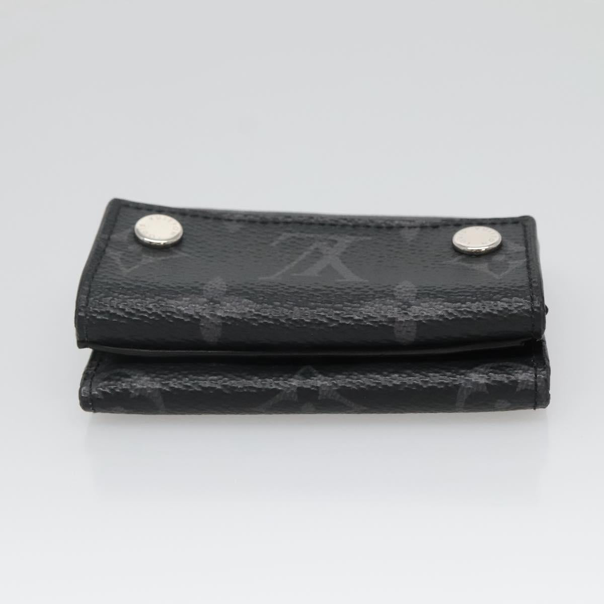 LOUIS VUITTON Monogram Eclipse Discovery Compact Wallet M67630 LV Auth 135759