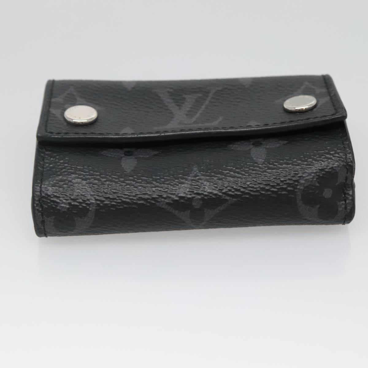 LOUIS VUITTON Monogram Eclipse Discovery Compact Wallet M67630 LV Auth 135759