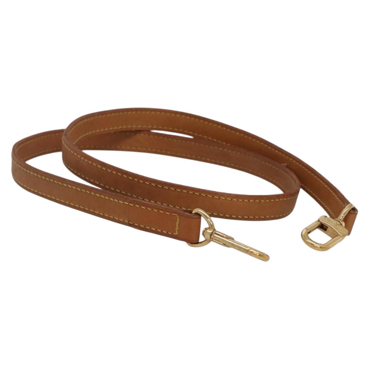 LOUIS VUITTON Shoulder Strap Leather Beige LV Auth 135762