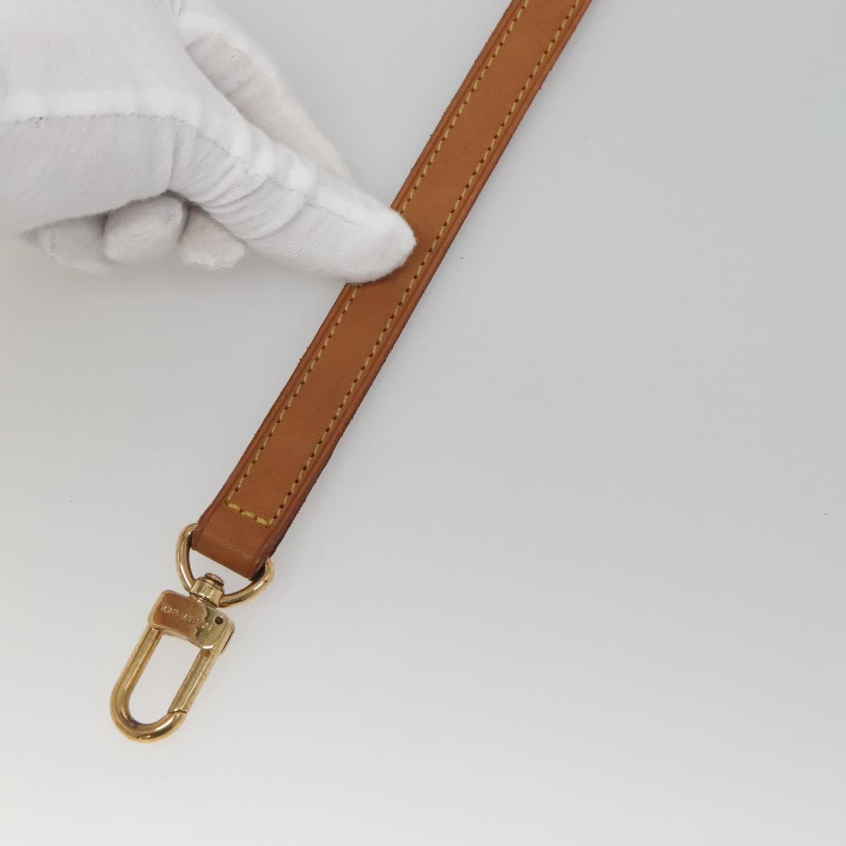 LOUIS VUITTON Shoulder Strap Leather Beige LV Auth 135762