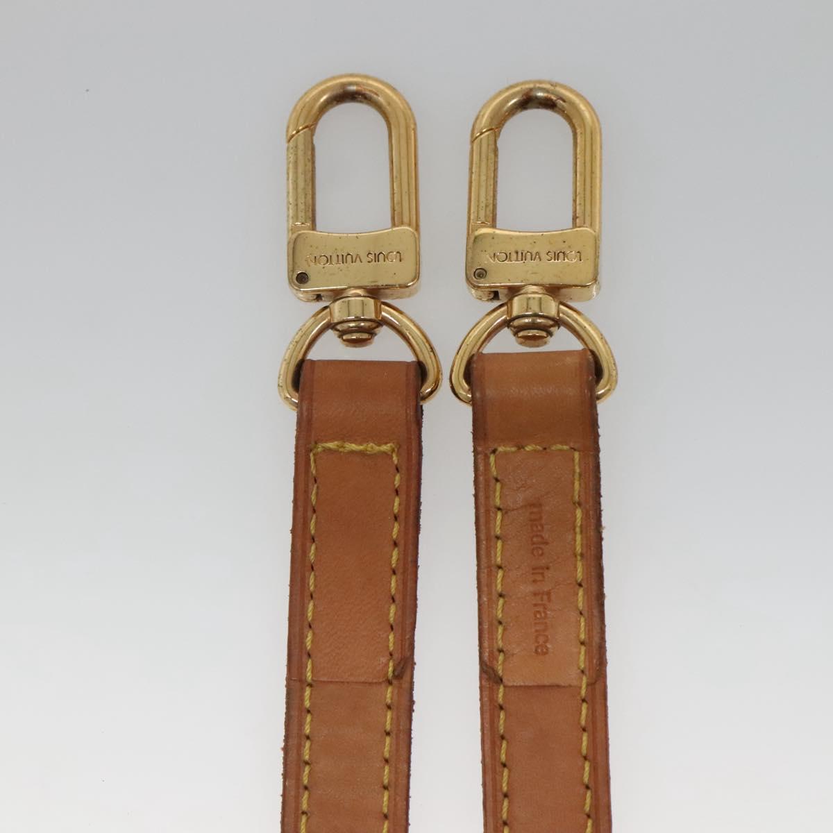 LOUIS VUITTON Shoulder Strap Leather Beige LV Auth 135762