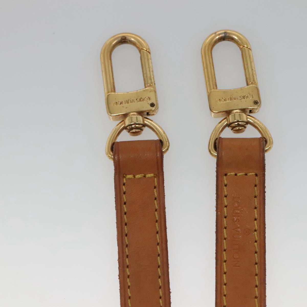 LOUIS VUITTON Shoulder Strap Leather Beige LV Auth 135762